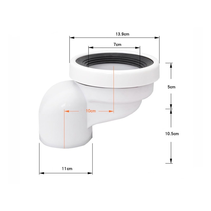 Hsthe Sea 100mm PVC Toilet Offset Misaligned Toilet Bowl Connector