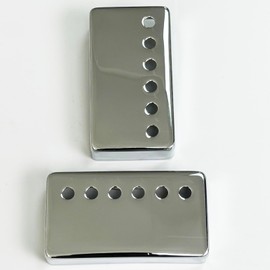 OVSAL 2 PCS Brass Humbucker Guitar Pickup Covers 50mm/52mm Pole Spcing Guitar Pickup Covers Neck Bridge Pickup Covers electric guitar pickup covers for Les Paul Electric Guitar (Chrome)