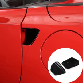 car-attention 2PCS  Black Door Handle Bowl Body Moulding Cover Trim For 2014-2019 Corvette C7