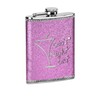 Premier Housewares Girls Night Out Glitter Hip Flask - 8 Oz - Hot Pink