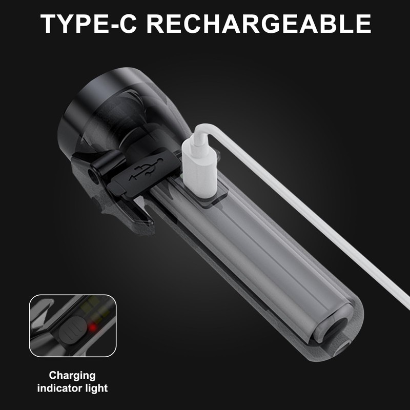 Siuyiu Keychain Flashlight, EDC Flashlight, 80 Lumens Rechargeable Mini Flashlight