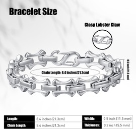 Feifuli Bracelets for Men, Stainless Steel Chain for Women,Jewelry Presents for Men & Women 8.4 Inches RD-JN1570