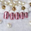 EchiQ Chrome Punk Metallic Pink Square Press On False Nails