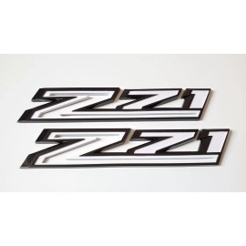 OEM 2pcs 2019-2023 Chevy Silverado Z71 Emblem OEM Fender Gloss Black White 84632695