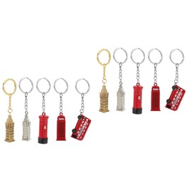 COHEALI 10pcs Souvenir London Bus Keychain British Key Holder British Union Jack Keychain UK Key Ring Mailbox Key Chain Alloy Key Chain Zinc Alloy
