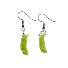 Miniblings Peas Vegetables Kitchen Cooking Smock Green Pea Pea Pod Earrings