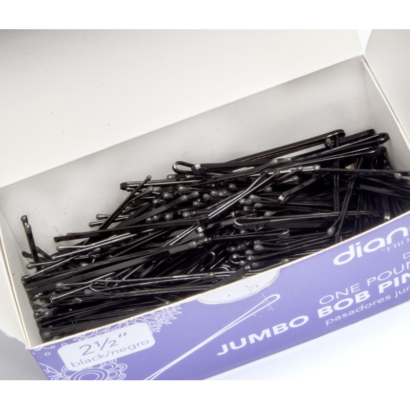 Diane 2.5” Large Black Bobby Pins for Women, Girls, Hairdressing,
