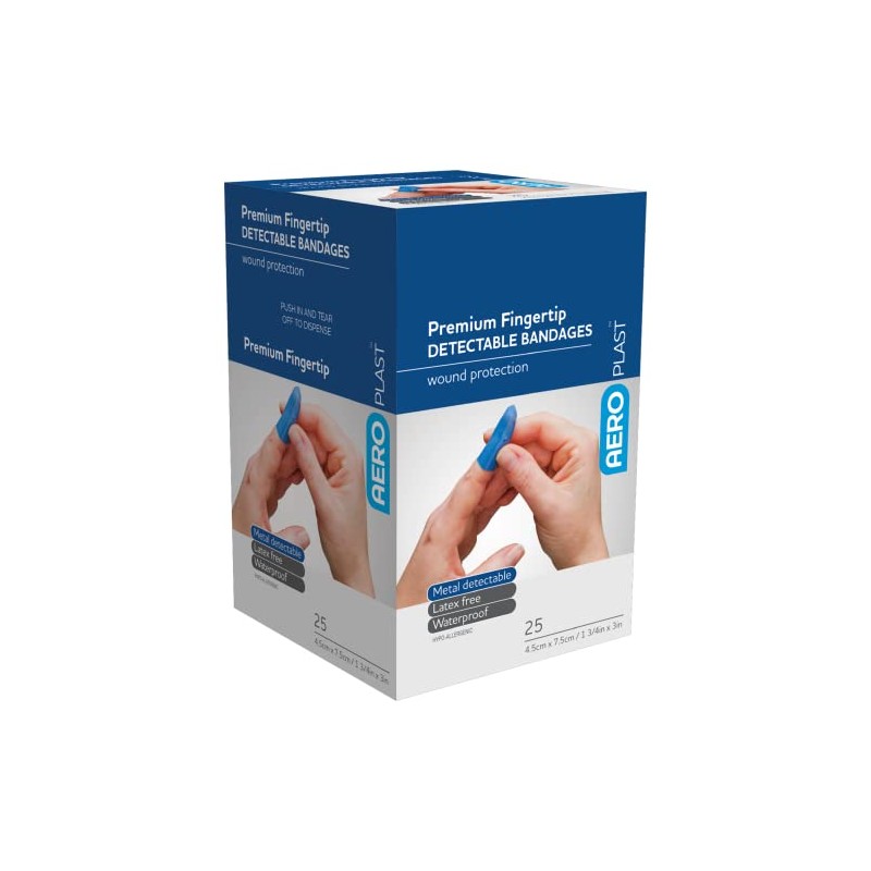 Aeroplast Detectable Food Grade, Fingertip Dressings (25 per box) -