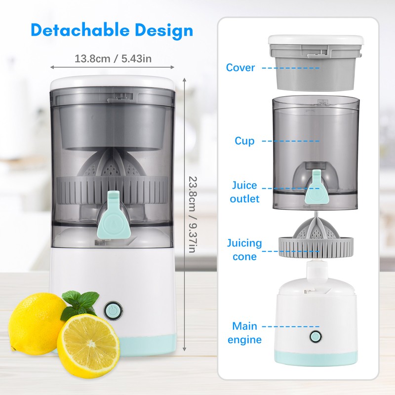 Electric Orange Juice Squeezer Hands Free Portable Citrus Juicer for