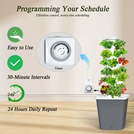 LYCereal Hydroponics Growing System, 30-Plant Indoor Tower with Pump System, Plants Germination Kit, Vertical Hydroponic System for Gardening Lover (No Seed)