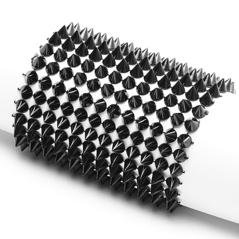 DYEESP Sew Stitch on Spikes Trim Punk Rock with Flat