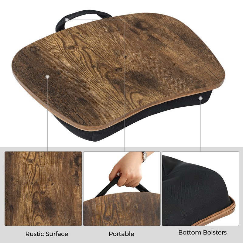 SONGMICS Lap Desk, Bed Tray, Laptop Table with Handle, Cushion,