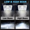 AQJ 2PC Black 4x6 LED Headlights Hi Lo Beam for