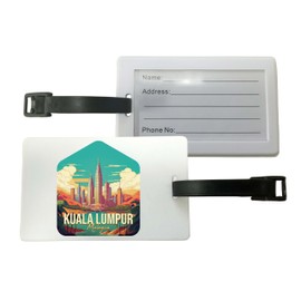 Kuala Lumpur Malaysia Design B Souvenir Luggage Tag 4-Pack