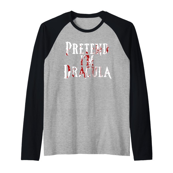 Pretend I'm Dracula Funny Halloween Costume Raglan Baseball Tee