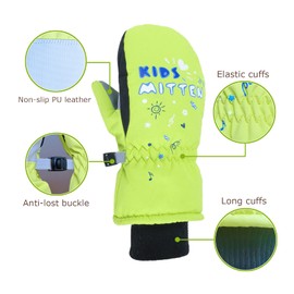 7-Mi Children's Mittens, Winter Snow Gloves, Waterproof, Warm, Thick, for Boys, Girls, Children, Skiing, Snowboarding, 3-6 Years