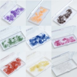 VNE 500 Fans Colorful Lash Extensions | Premade Volume and Mega Volume Fans | Colored Russian Eyelash Extensions | 6D, Blue, D Curl, 14 mm