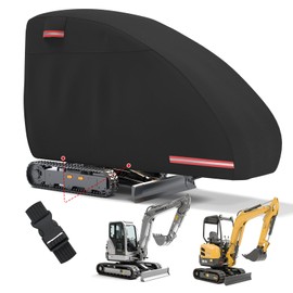 NOOKAT Mini Excavator Cover, 900D Heavy Duty Waterproof Polyester Fabric Compatible with Bobcat/Kubota/John Deere/Yanmar/Takeuchi/JCB, All-Weather Protective UV Resistant Dust Cover(Black)