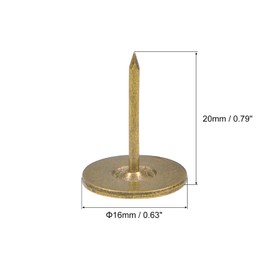 uxcell 30Pcs Upholstery Tacks, 16mmx20mm Flat Head Decorative Furniture Nails Thumb Tack for Furniture Sofa Headboards, Bronze