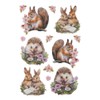 Ideen mit Herz Sticker Sheet 3D Relief Stickers | Stickers | High-Quality Embossed with 3D Effect | Window Pictures | Scrapbooking | DIN A4 Sheet with Many Designs (Forest Animals with Flowers)