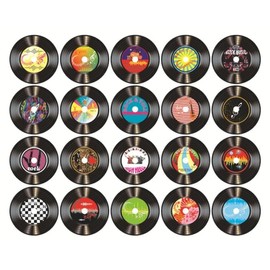 WrtmyR 20 Pack Blank Vinyl Records Decor Black(Material Cardboard)