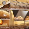 Arise Stylish Bamboo Bread Box for Kitchen Countertop, Extra Large