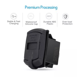 Universal 12V-24V PD + QC3.0 Dual USB Car Fast Charger Power Socket Outlet LED Voltmeter