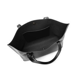 Dreubea Women's Soft Faux Leather Tote Shoulder Bag from, Big Capacity Tassel Handbag Black-a