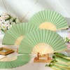 Tatuo 80 Pcs Hand Fans Bamboo Silk Folding Fans Handheld