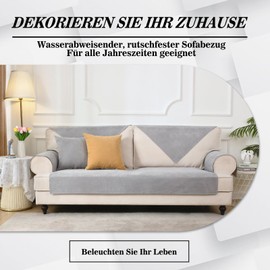 Alishomtll Sofa Cover 1/2/3/4 Seater, Universal Waterproof Sofa Cover Corner Sofa, L Shape Couch Cover, Dog Cat Non-Slip Sofa Throws, Sofa Protector for Living Room (Light Grey, 70 x 150 cm)