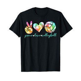Peace Love Volleyball Player Tie Dye Style Women Teen Girls T-Shirt