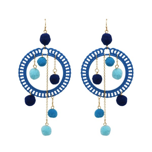 Rosemarie Collections - arete colgantes para mujer con pompones y
