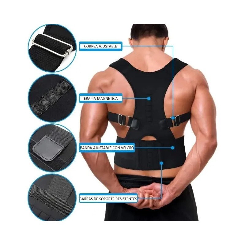 Corrector De Postura De Espalda Y Cintura Ajustable Con Imán