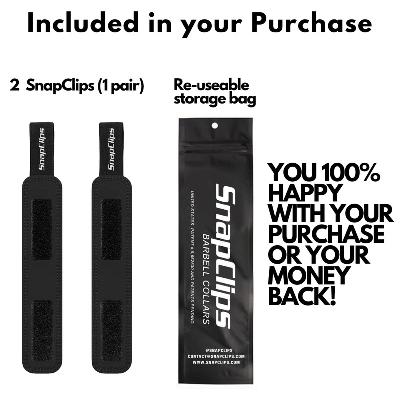 SnapClips Barbell Clips | Pair of Premium 2” Olympic Barbell