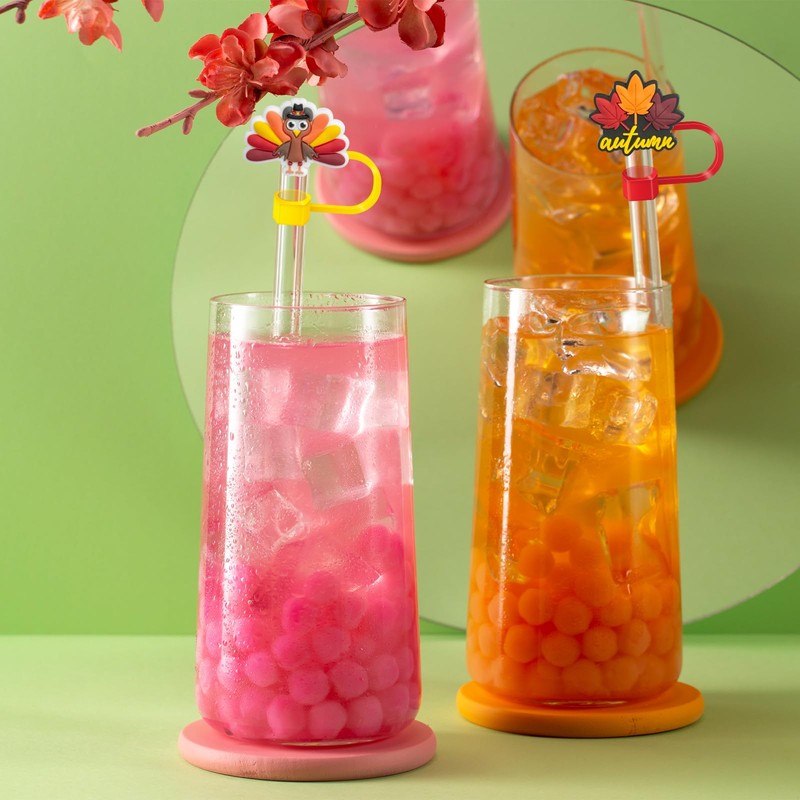 6 Pack Thanksgiving Straw Cover Cap for Stanely Cups 40oz