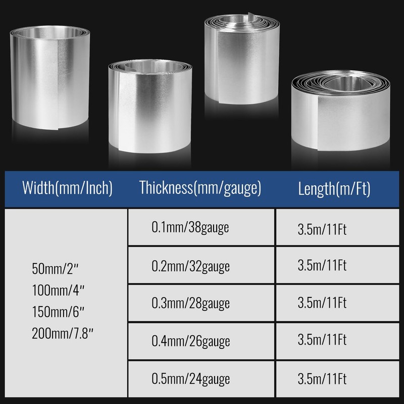 YIEMI Aluminum Flashing Roll，Aluminum Sheet Roll 3500x50x0.5mm(LxWxT) Applicable to Various