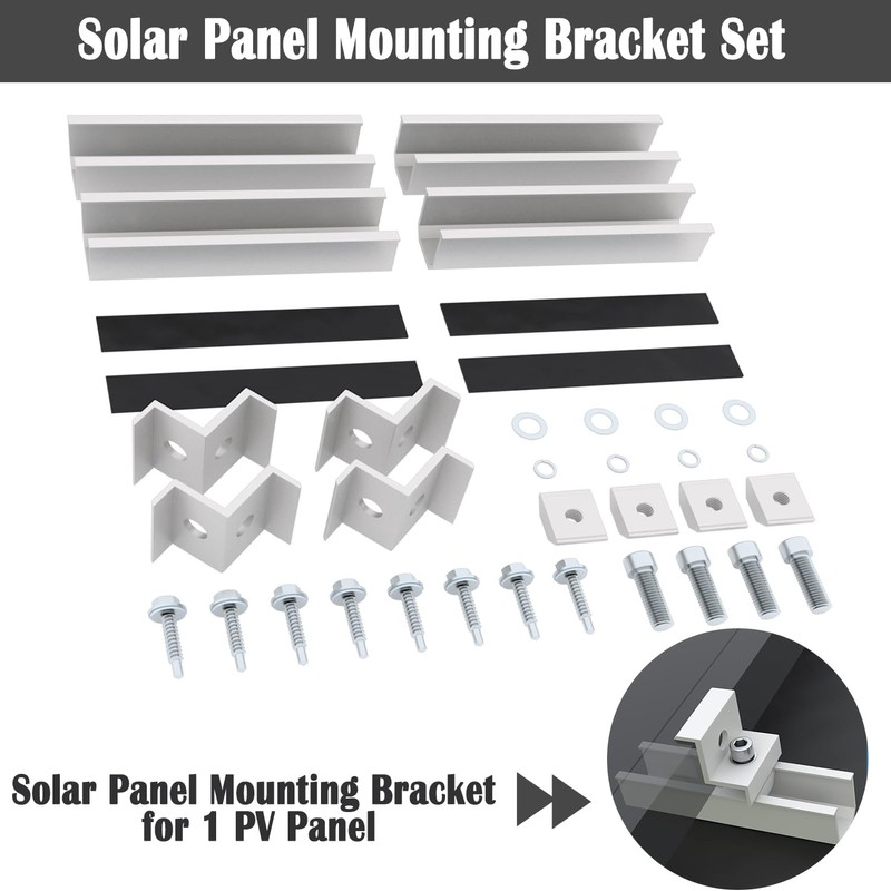 Aurinktron 1 x Solar Module Bracket Kit, 12 cm Aluminium