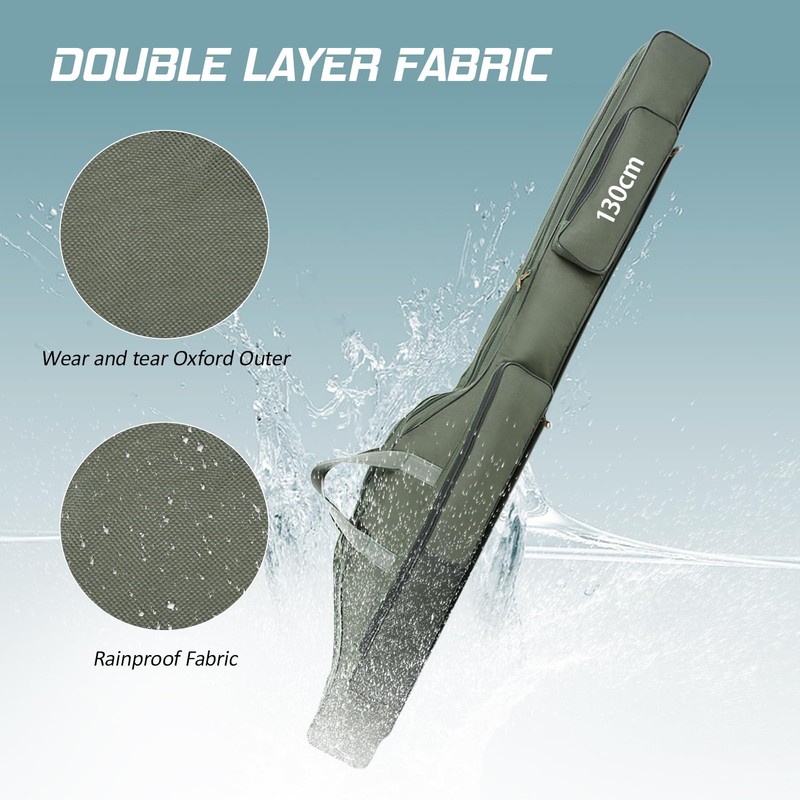 Relaxyee Fishing Rod Case with Fishing Tackle Box Portable Folding