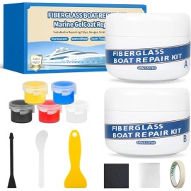 Brand: VerdeVilla Marine Fiberglass Repair Kit for Boats, 200g/7.06oz Gel Coat Large, 5 Color