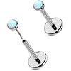 OUFER 2Pcs Nose Studs, G23 Solid Titanium 20G Flat Back