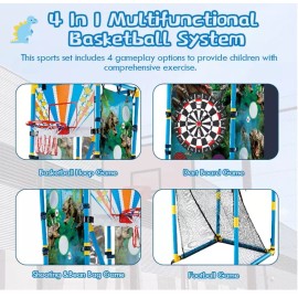 Ealingmoon 4 in 1 Basketball Hoop Arcade Game  BABYSIT Basketball Hoop Arcade 3-9 years old