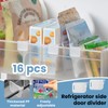 16 Counts Fridge Drawer Divider,Clear Refrigerator Organizer Bins Partition,Storage Baskets