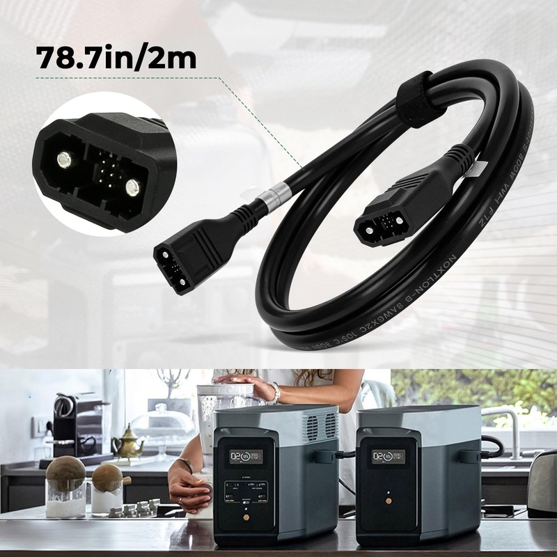 Extra Battery Cable for EcoFlow,2M 8AWG XT150 Extension Cord Compatible