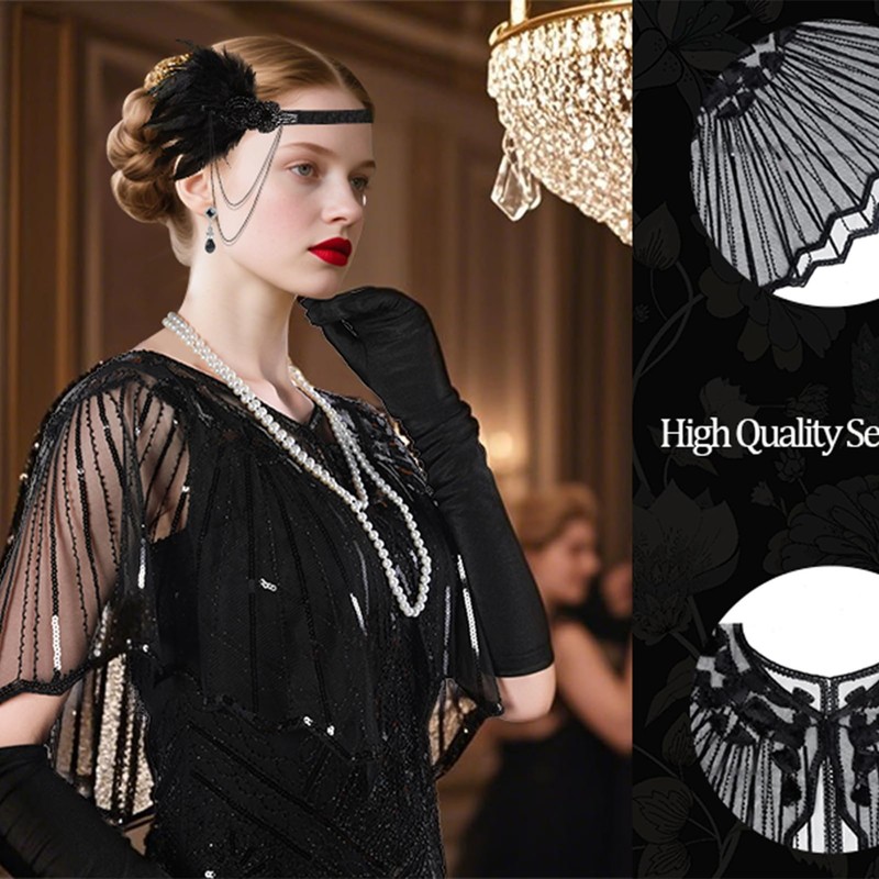 Cetarinop 1920s Gatsby Accessories Set Blue