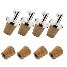 Westmark 479022E3 Vinegar / Oil Pourers + 4 Replacement Corks with Flap Metal / Stainless Steel Natural Cork Stainless Steel Vinegar Special