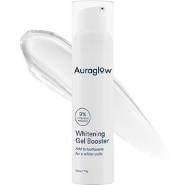 Auraglow Whitening Toothpaste Booster, Add to Toothpaste to Whiten, 9% Hydrogen Peroxide Teeth Whitening Gel Toothpaste, 350+ Whitening Treatments, 6-Month Supply, 2.6oz