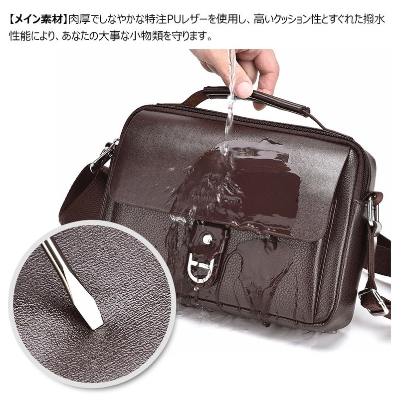 Whatna 2007-4 Men's One-Shoulder Bag, 3-Way Clutch Shoulder Crossbody Bag,