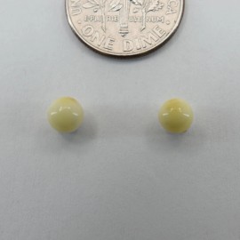 Amber America Genuine, Butterscotch BALTIC AMBER Stud 5mm Earrings 925 STERLING SILVER #4048