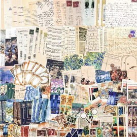 200pcs Vintage Scrapbooking Paper for Art Journaling Bullet Old Times Letters DIY Decoration Craft Sets Notebook Collage Album Aesthetic Picture Frame
