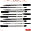 NATARAJ - 10 Gelix Gel BLACK Pens 0.7mm Fine Tip